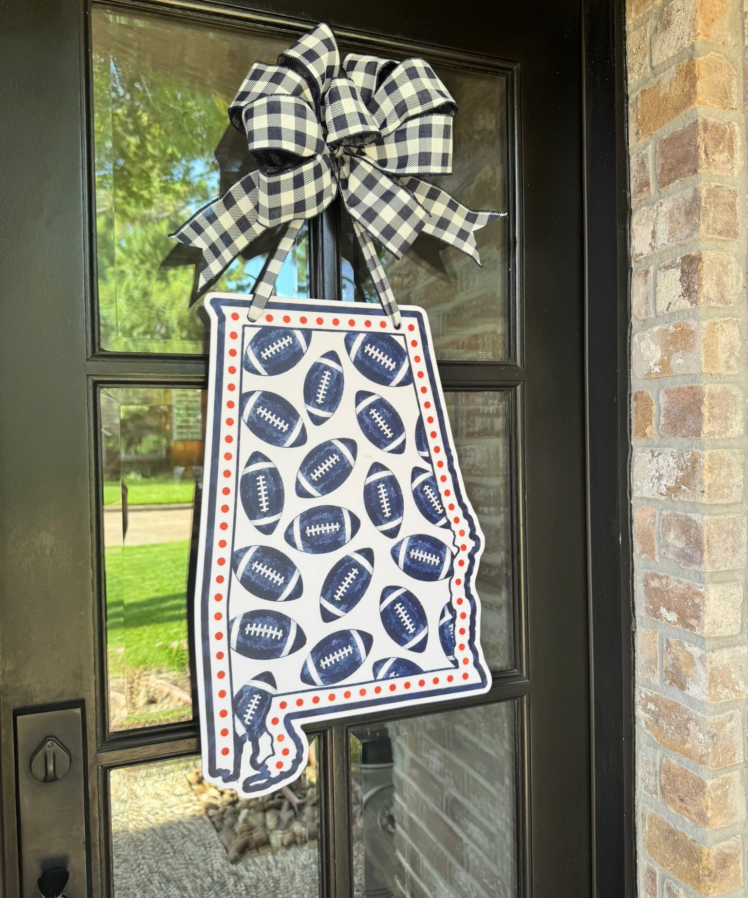 Alabama and Footballs Door Hanger - Multiple Colors
