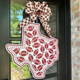 State of Texas Football Door Hanger - Multiple Colors