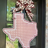 Rattan Texas with Dots Door Hanger