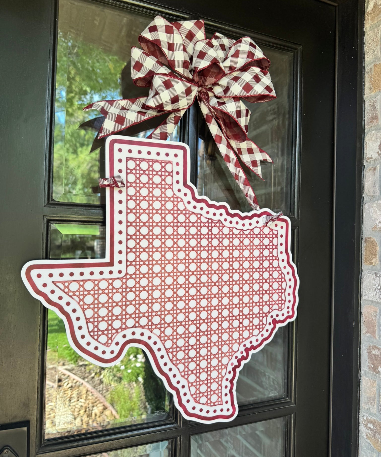 Rattan Texas with Dots Door Hanger