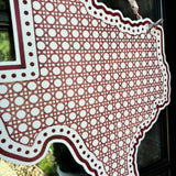Rattan Texas with Dots Door Hanger