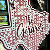 Rattan Texas with Dots Door Hanger