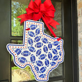State of Texas Football Door Hanger - Multiple Colors