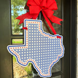 Rattan Texas with Dots Door Hanger