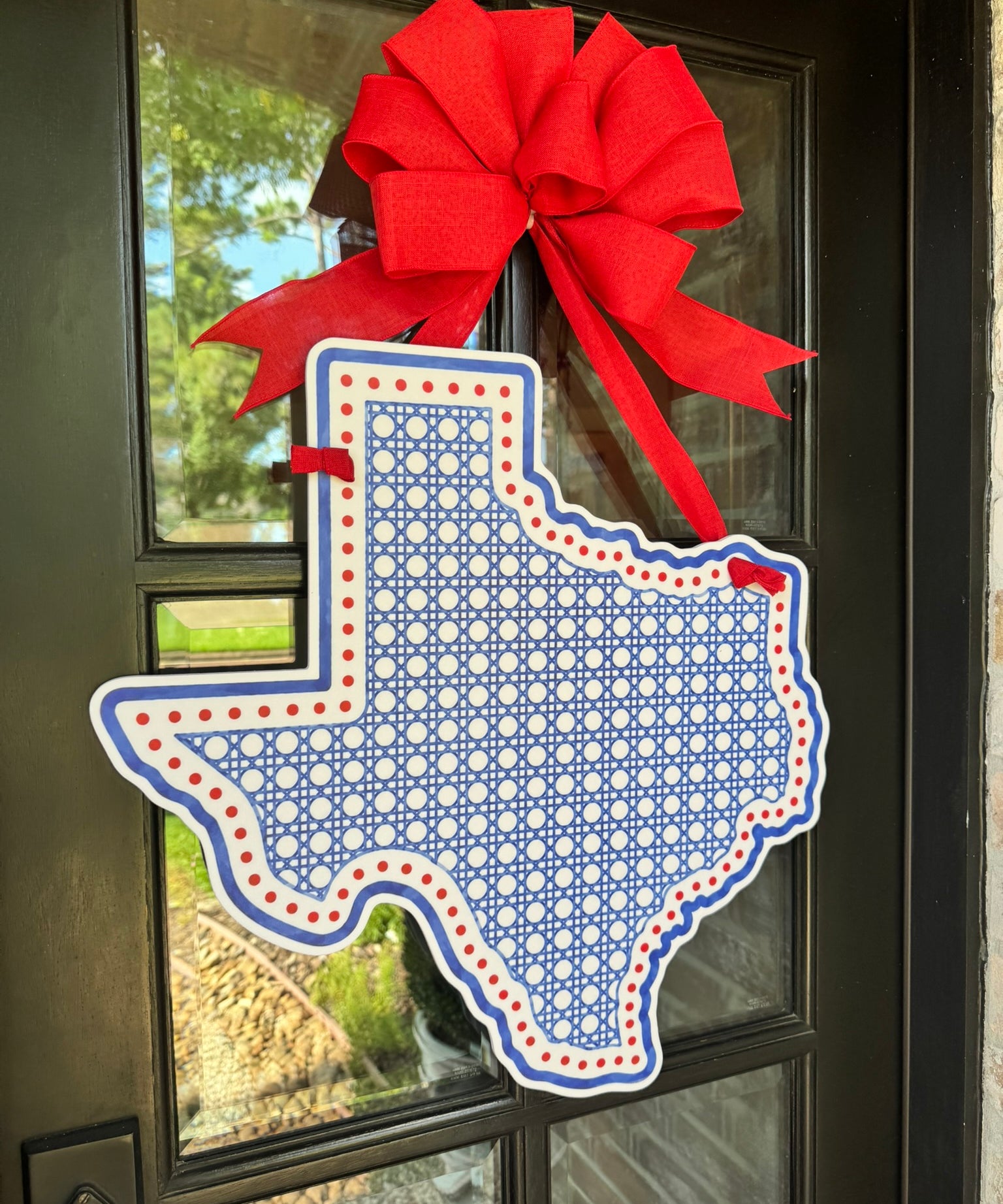 Rattan Texas with Dots Door Hanger