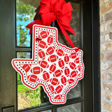 State of Texas Football Door Hanger - Multiple Colors