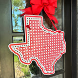 Rattan Texas with Dots Door Hanger