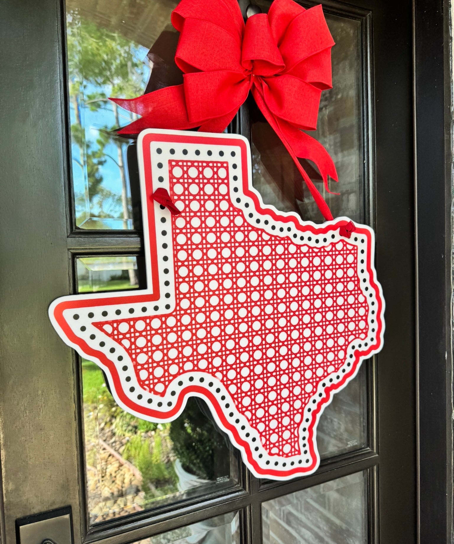 Rattan Texas with Dots Door Hanger