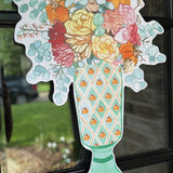 Fall Block Print Vase Door Hanger