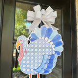 Paul Rattan Cane Blue Turkey Door Hanger