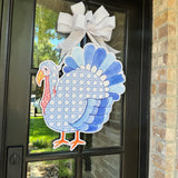 Paul Rattan Cane Blue Turkey Door Hanger