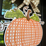 Orange Rattan Pumpkin Door Hanger