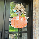 Orange Rattan Pumpkin Door Hanger