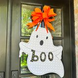 Spooky Rattan Cane Ghost Door Hanger