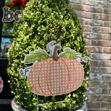 Etta Orange Rattan Cane Pumpkin Pot Stake