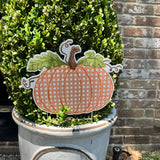 Etta Orange Rattan Cane Pumpkin Pot Stake