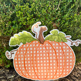 Orange Rattan Pumpkin Yard Stake