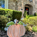 Orange Rattan Pumpkin Yard Stake