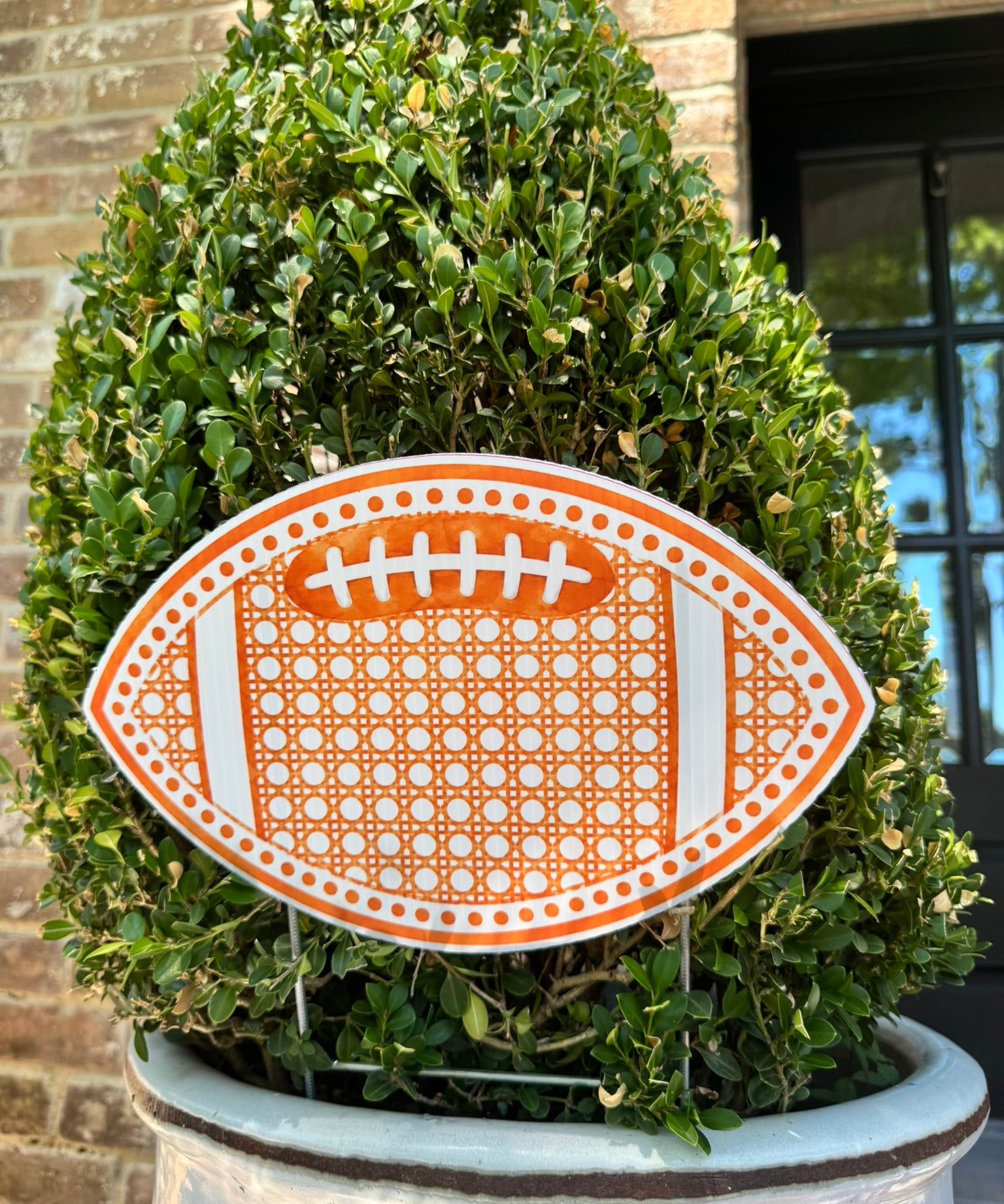 Rattan Football with Dots Pot Stakes - Multiple Colorways
