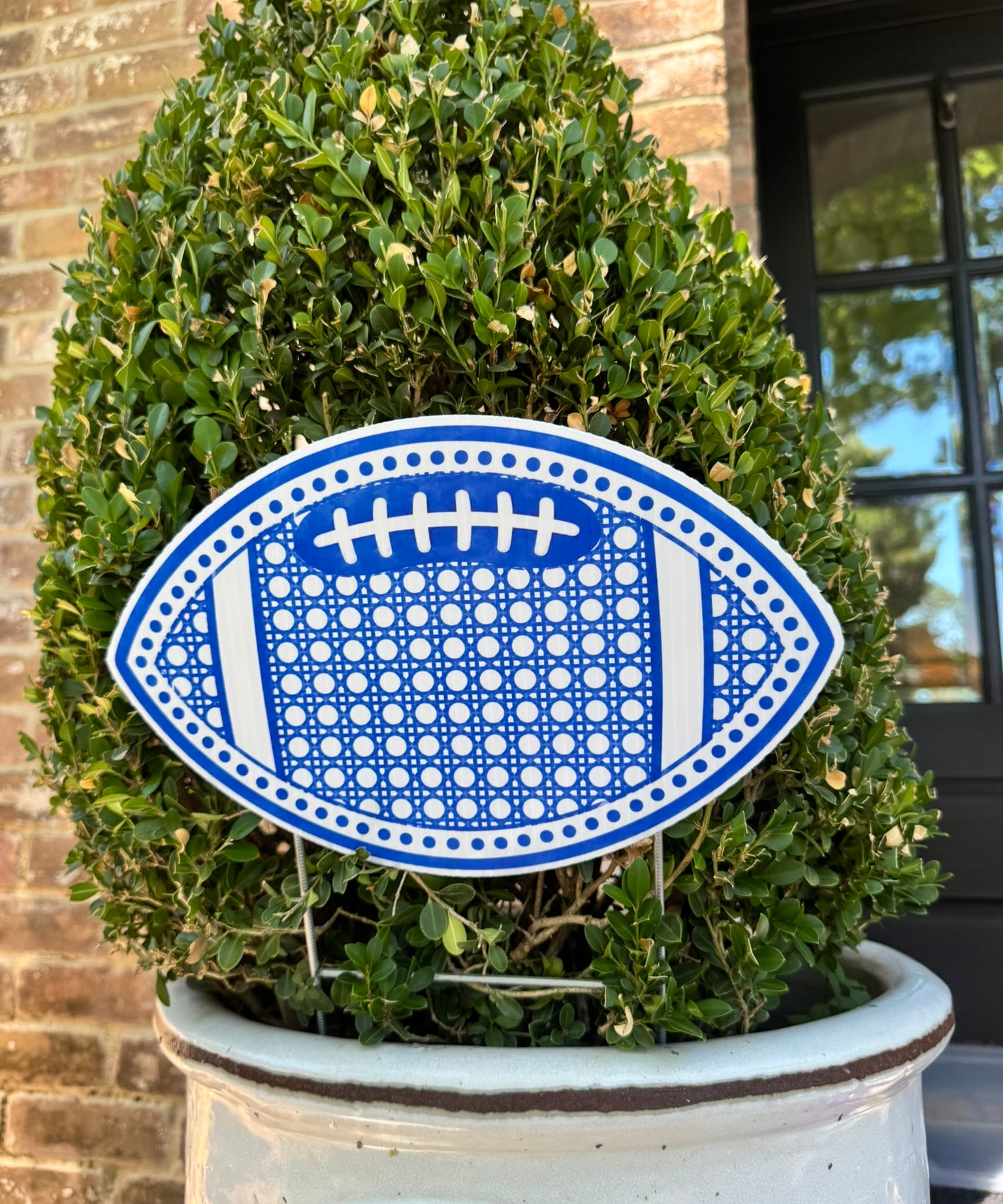 Rattan Football with Dots Pot Stakes - Multiple Colorways
