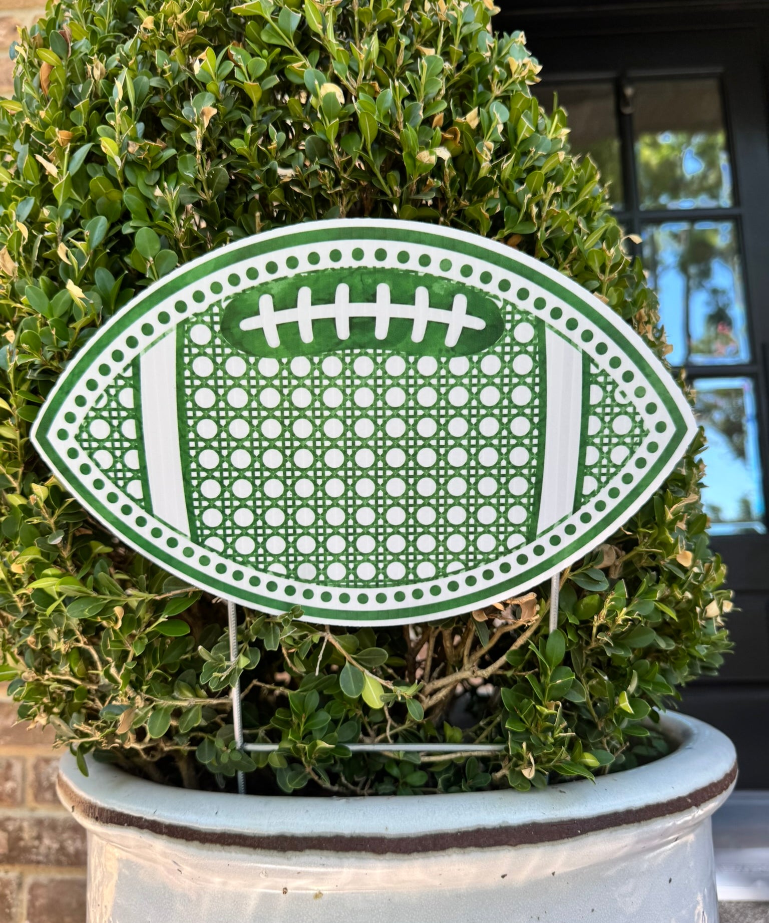 Rattan Football with Dots Pot Stakes - Multiple Colorways