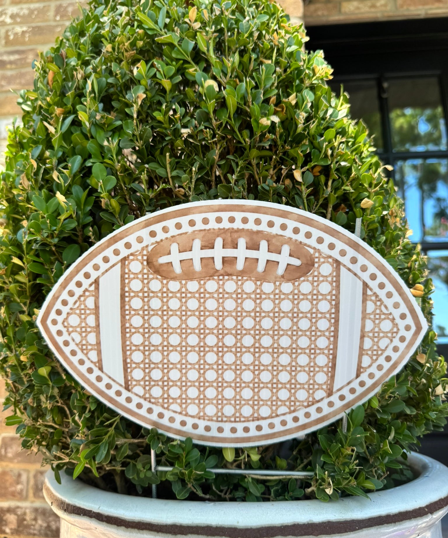 Rattan Football with Dots Pot Stakes - Multiple Colorways
