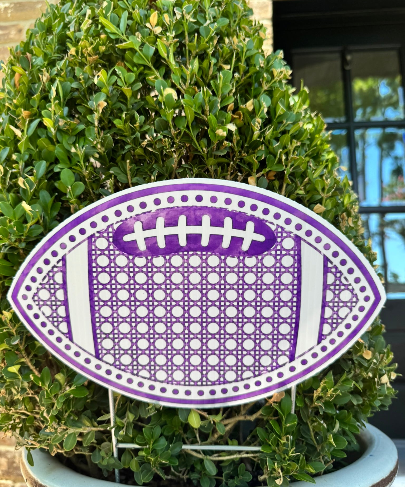 Rattan Football with Dots Pot Stakes - Multiple Colorways