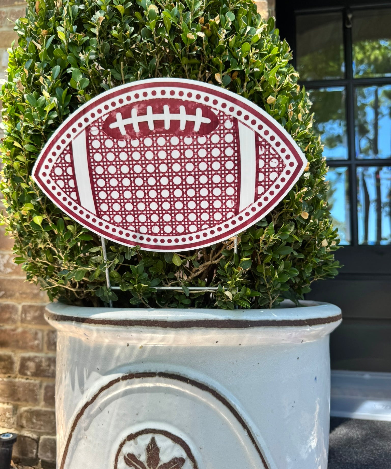 Rattan Football with Dots Pot Stakes - Multiple Colorways