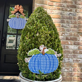 Blue Rattan Pumpkin Door Hanger