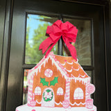 Clara the Pink Gingerbread House Door Hanger