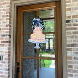 Sprinkles & Chinoiserie Birthday Cake Door Hanger