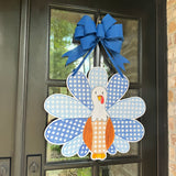 Rattan Blue Turkey Door Hanger
