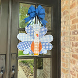 Rattan Blue Turkey Door Hanger