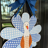 Rattan Blue Turkey Door Hanger