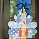 Rattan Blue Turkey Door Hanger