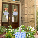 Mandy the Blue and White Pumpkin Pot Stake