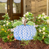 Mandy the Blue and White Pumpkin Pot Stake