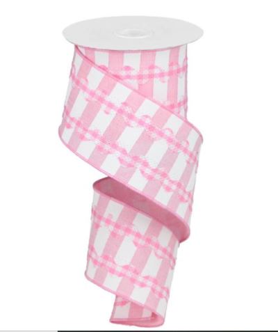 Light pink and white stripes with gingham ric rac.JPG