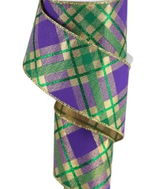 Mardi Gras Glitter Plaid on Metallic.JPG
