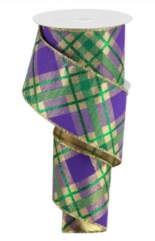 Mardi Gras Glitter Plaid on Metallic.JPG