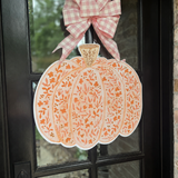 Bethany Orange Pumpkin Door Hanger - Be Sweet Ink x HTH