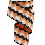 Orange and White Gingham with Black Ric Rac.JPG