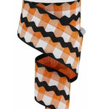 Orange and White Gingham with Black Ric Rac.JPG