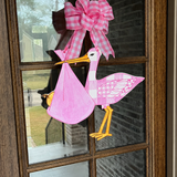 Pattern Pink Stork Door Hanger
