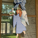 Keeke Blue Rattan Angel Door Hanger