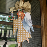 Elizabeth Gold Rattan Angel Door Hanger
