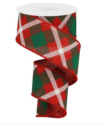 Red. green and white printed plaid.JPG