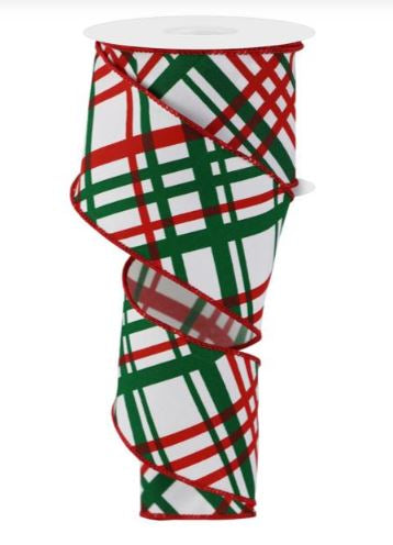 Red Green and White Christmas Windowpane Plaid RGE1653K2.JPG