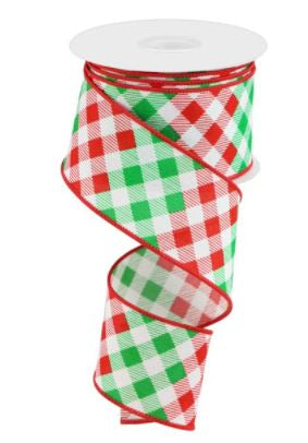 Red White and Green Diagonal Check.JPG