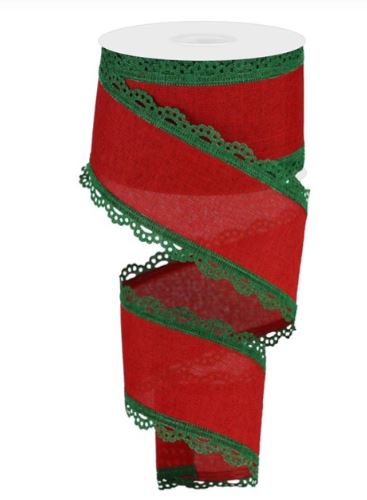 Red with Emerald Green Scalloped Edges.JPG